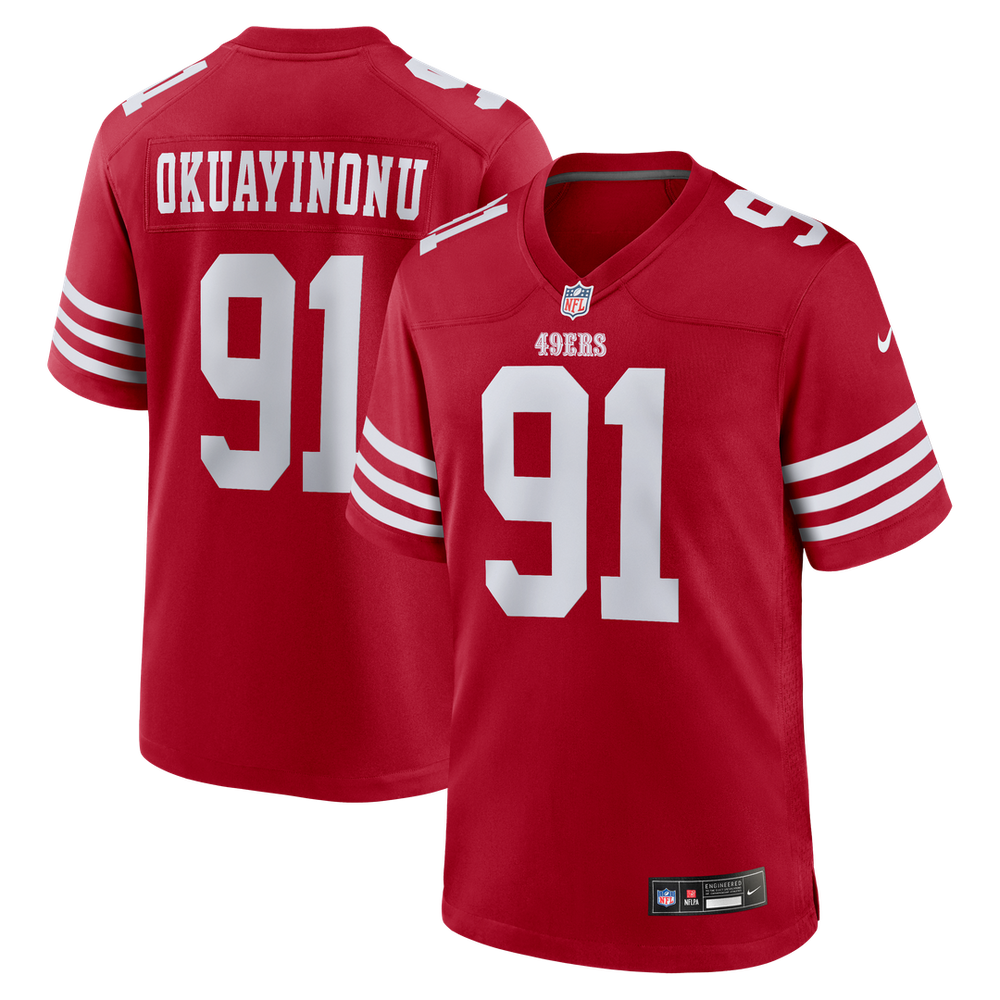 Men's San Francisco 49ers Sam Okuayinonu Nike Scarlet Team