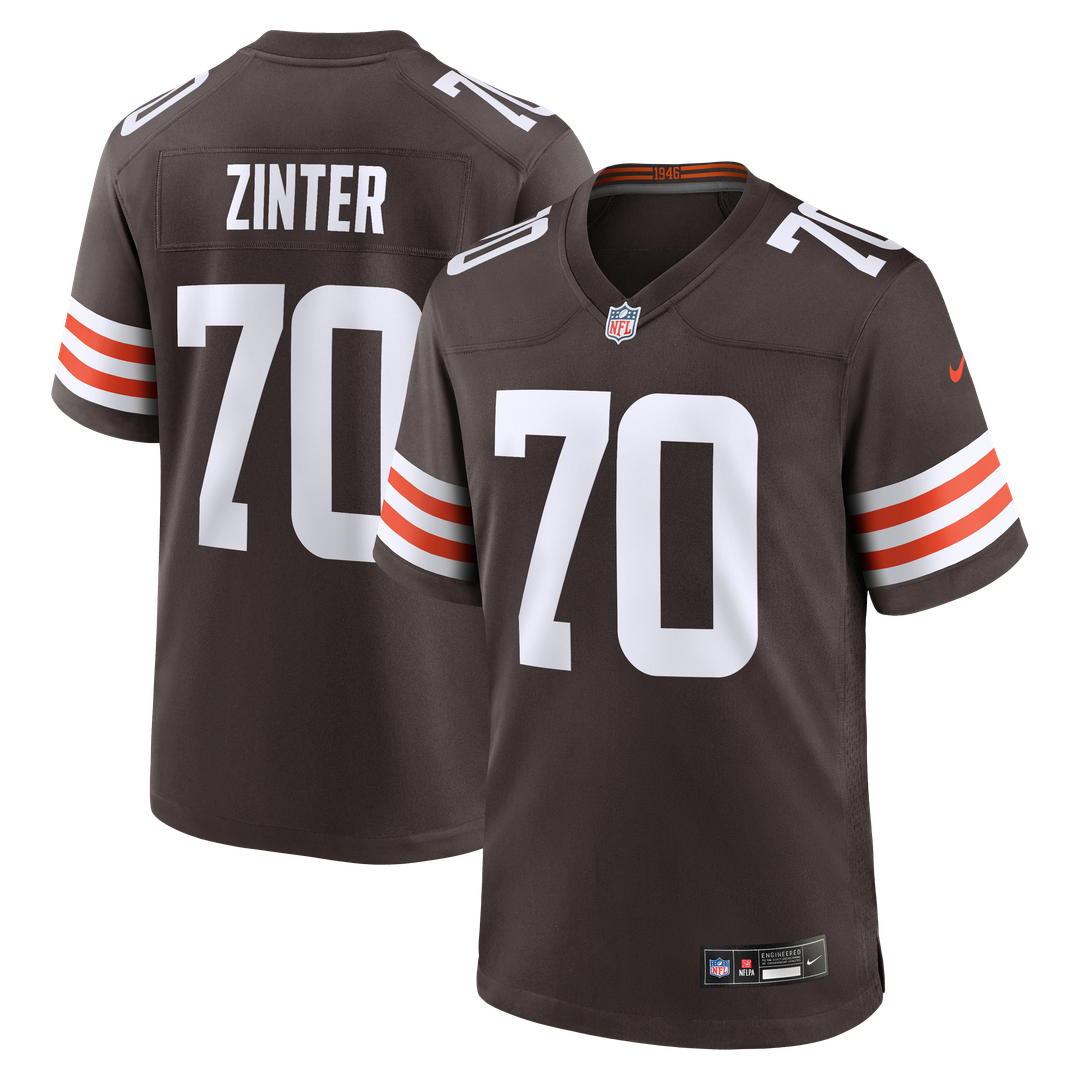 Men's Cleveland Browns Zak Zinter Nike Brown Team Game product image 1