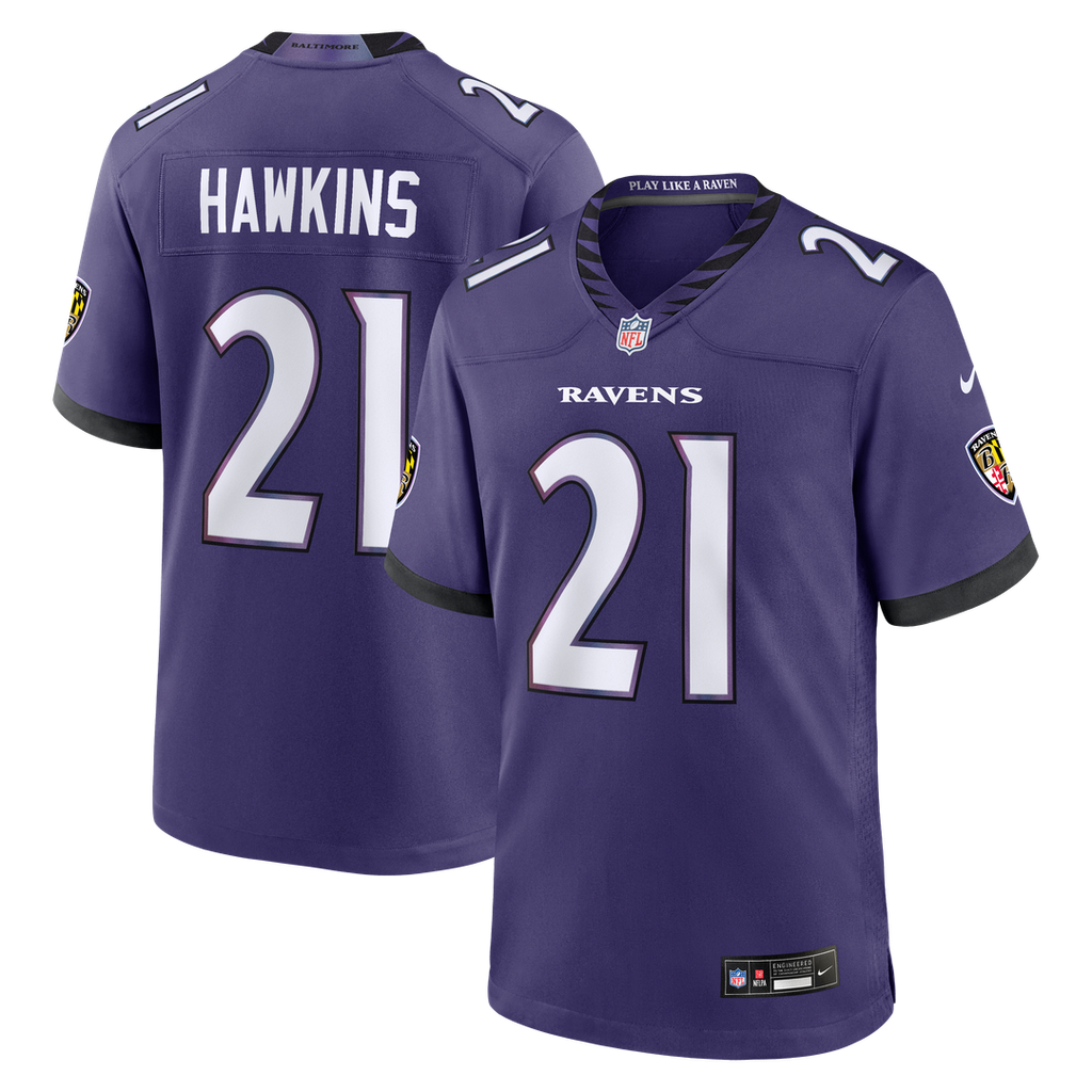 Men's Baltimore Ravens Jaylinn Hawkins Nike Purple Team product image 1