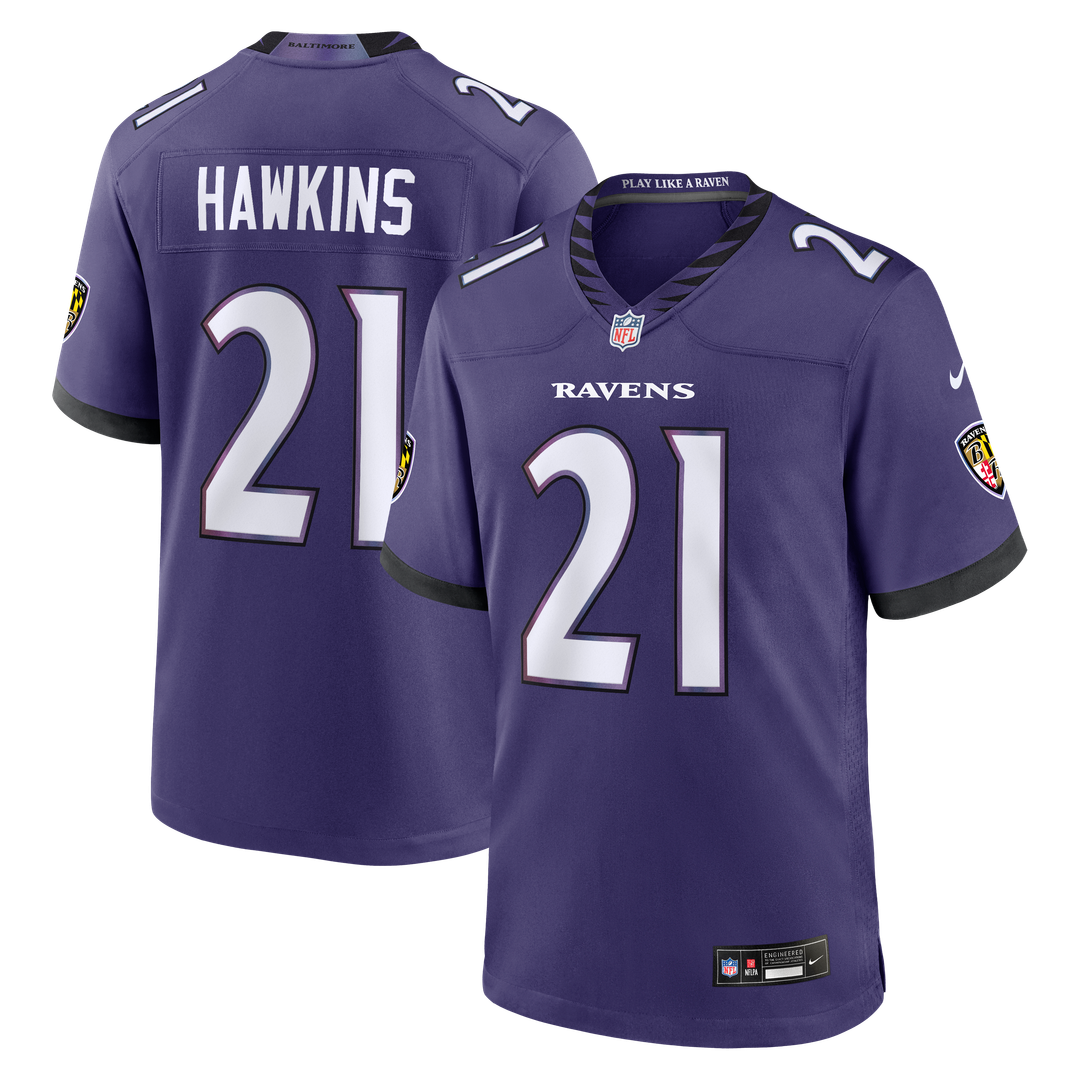 Men's Baltimore Ravens Jaylinn Hawkins Nike Purple Team product image 1