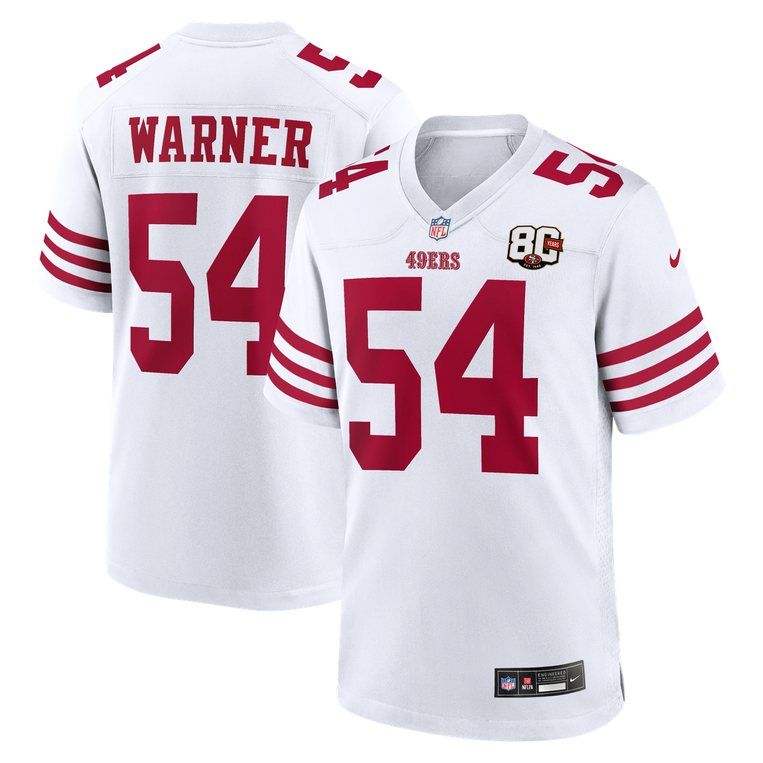 Men's San Francisco 49ers Fred Warner Nike White 80th product image 1