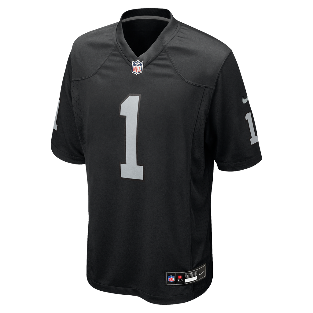 Men's Las Vegas Raiders Number 1 Groom Nike Black Game product image 2