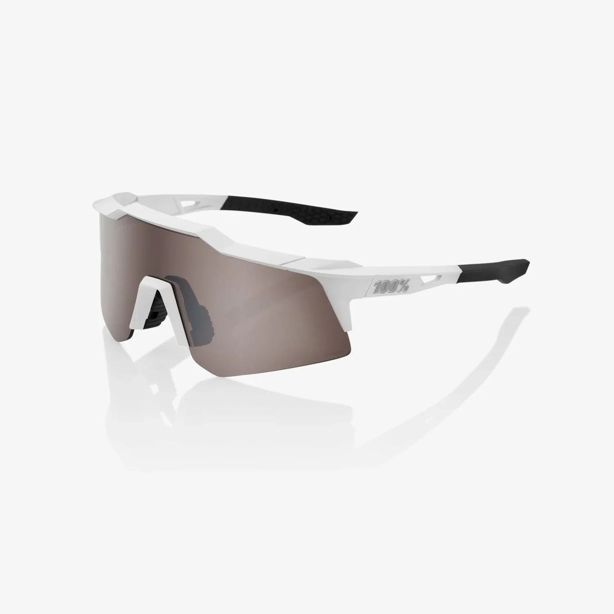100 Percent Sunglasses - SPEEDCRAFT XS - Matte White - HiPER Silver Mirror Lens product image 1, provided for visual