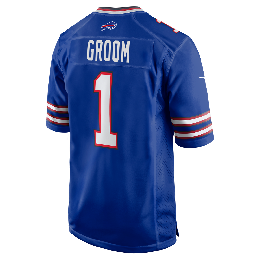 Men's Buffalo Bills Number 1 Groom Nike Royal Game Jersey product image 3