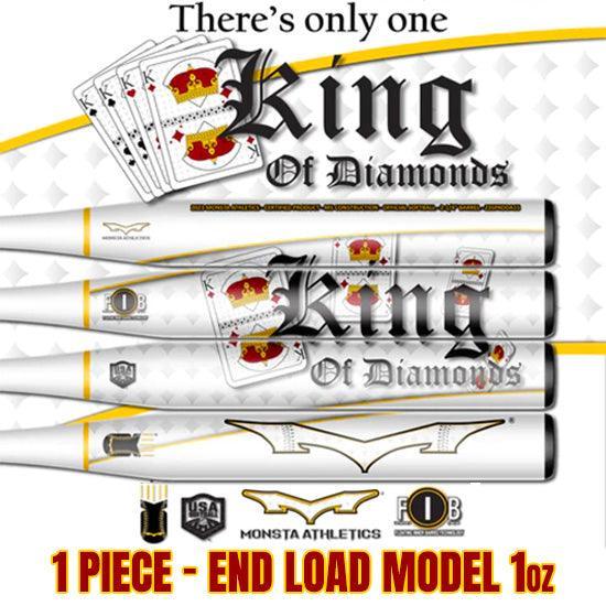 2023 Monsta King of Diamonds - M5 – 1PC - 3900 Handle - 1oz End Load - USA/ASA Slowpitch Softball Bat product image 1,