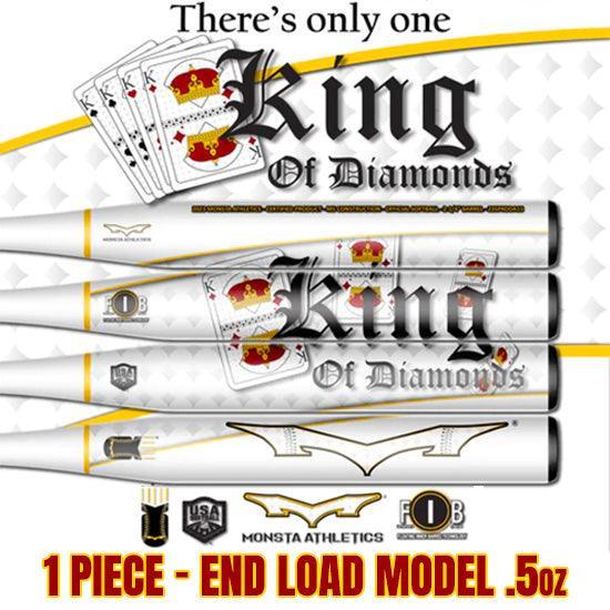 2023 Monsta King of Diamonds - M5 – 1PC - 3900 Handle - .5oz End Load - USA/ASA Slowpitch Softball Bat product image 1,