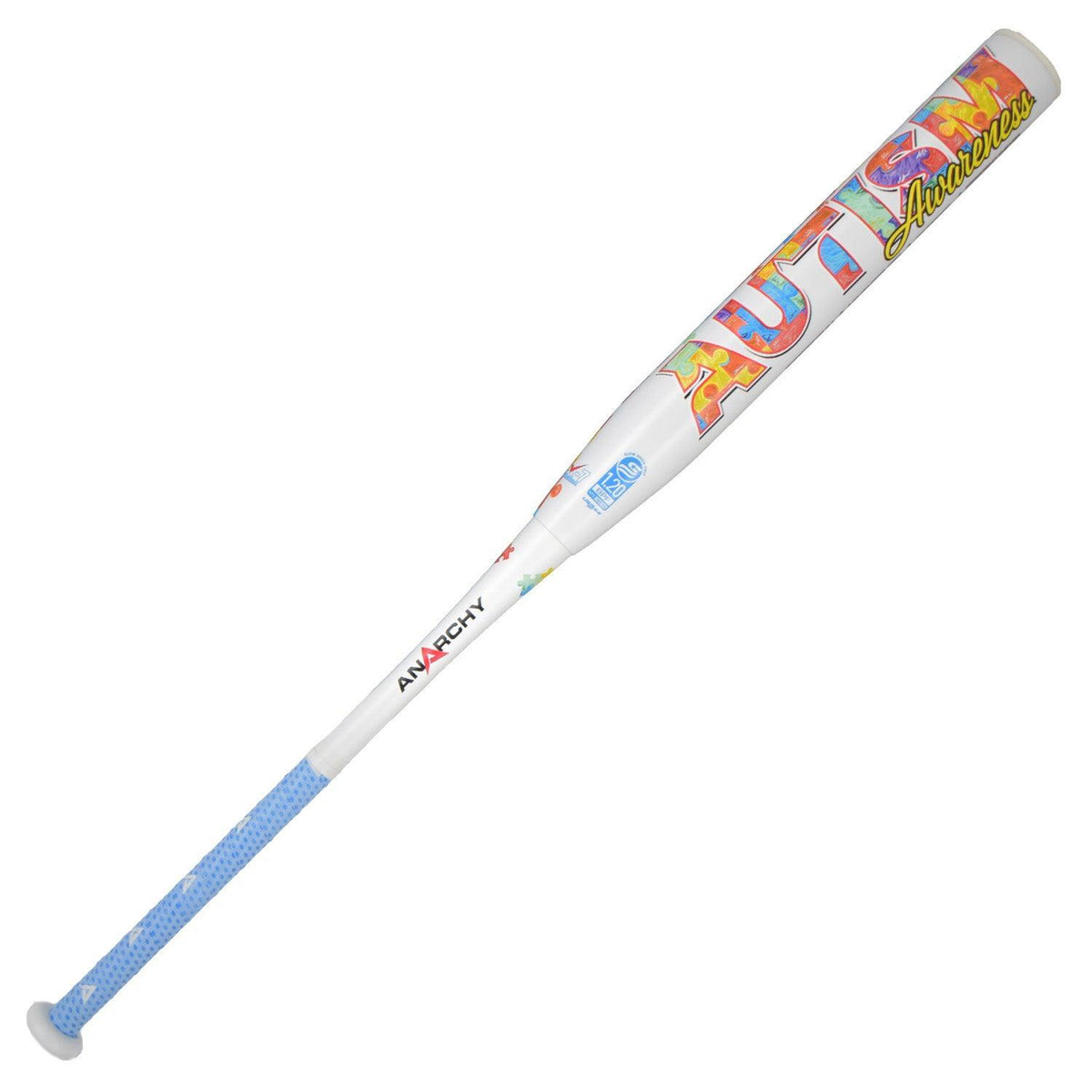 2024 Anarchy Autism Awareness .5oz End Load USSSA Slowpitch Softball Bat ASPAA24U product image 1, provided for visual