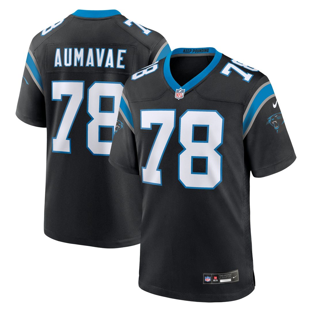 Men's Carolina Panthers Popo Aumavae Nike Black Team Game product image 1