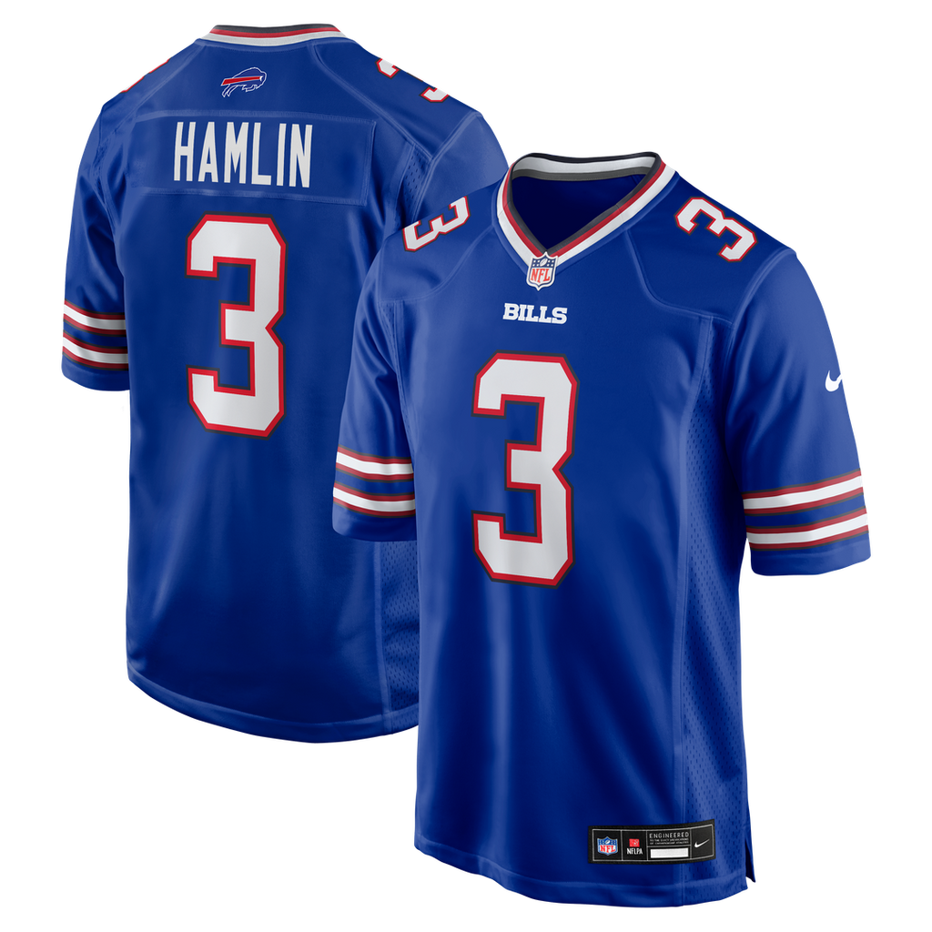 Men's Buffalo Bills Damar Hamlin Nike White Game Jersey product image 7