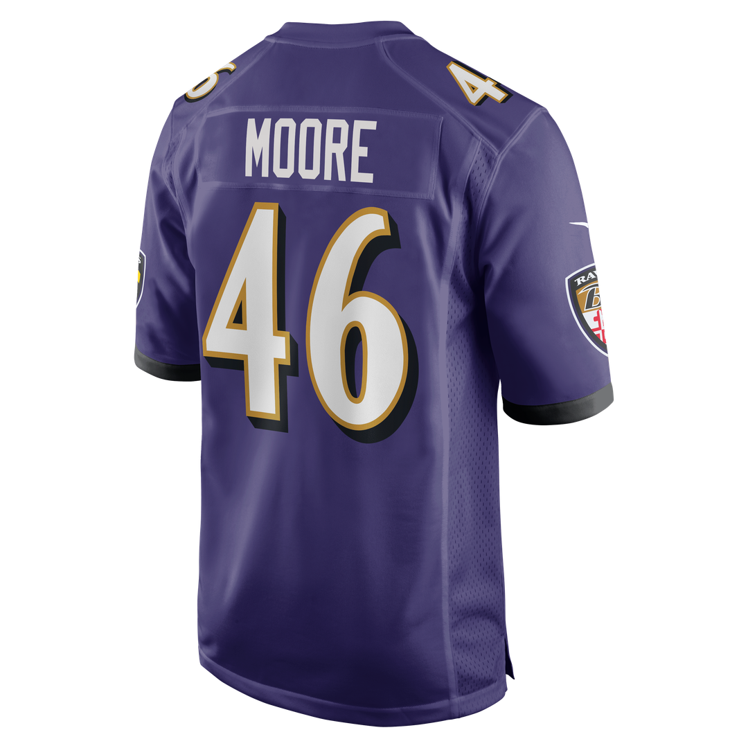 Men's Baltimore Ravens Nick Moore Nike Purple Game Jersey product image 3