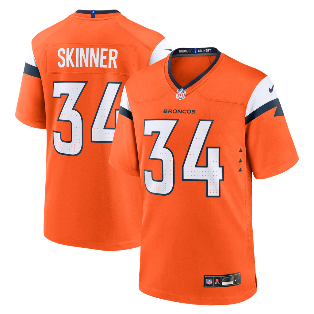 Men's Denver Broncos JL Skinner Nike Orange Team Game Jersey product image 1
