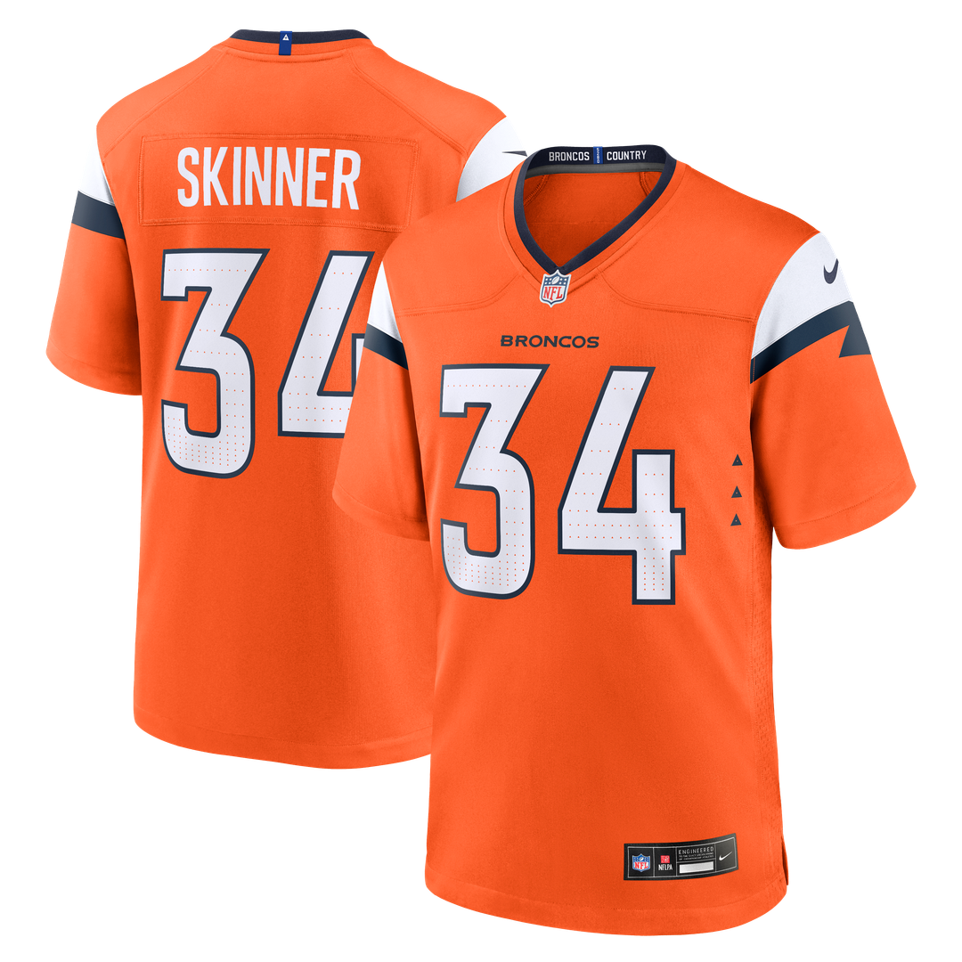 Men's Denver Broncos JL Skinner Nike Orange Team Game Jersey product image 1