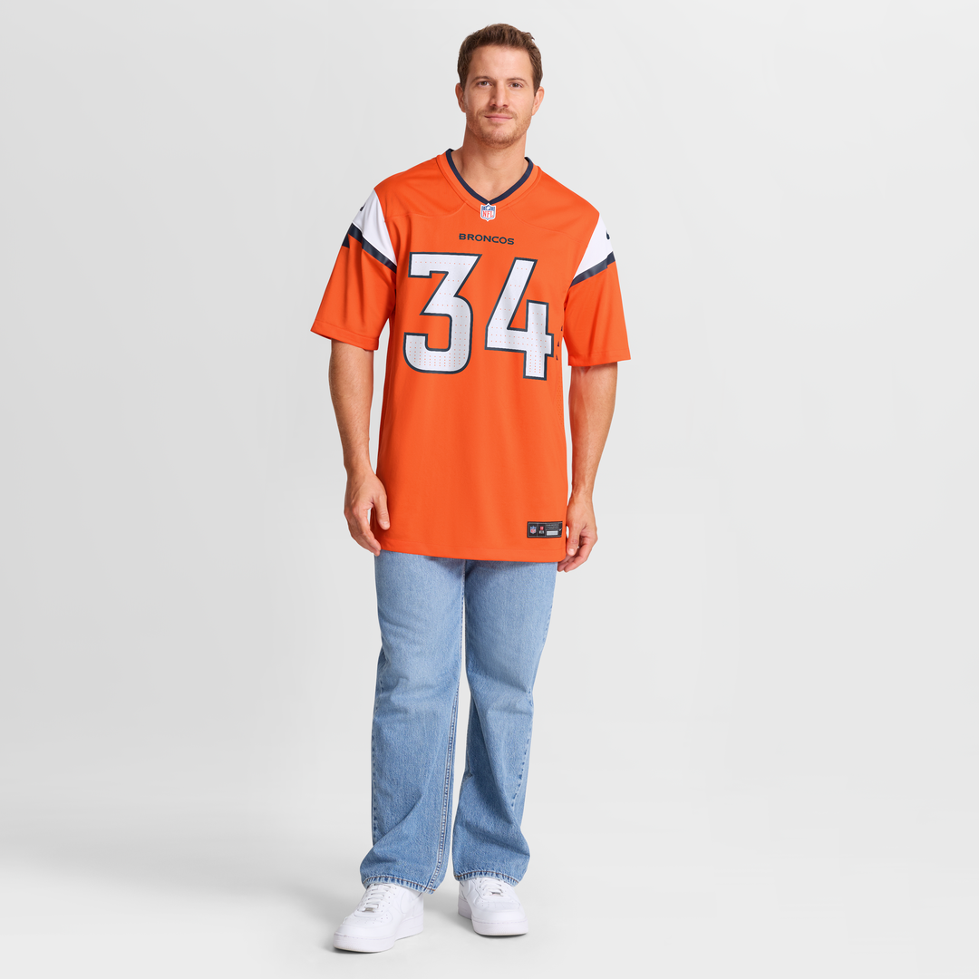 Men's Denver Broncos JL Skinner Nike Orange Team Game Jersey product image 7