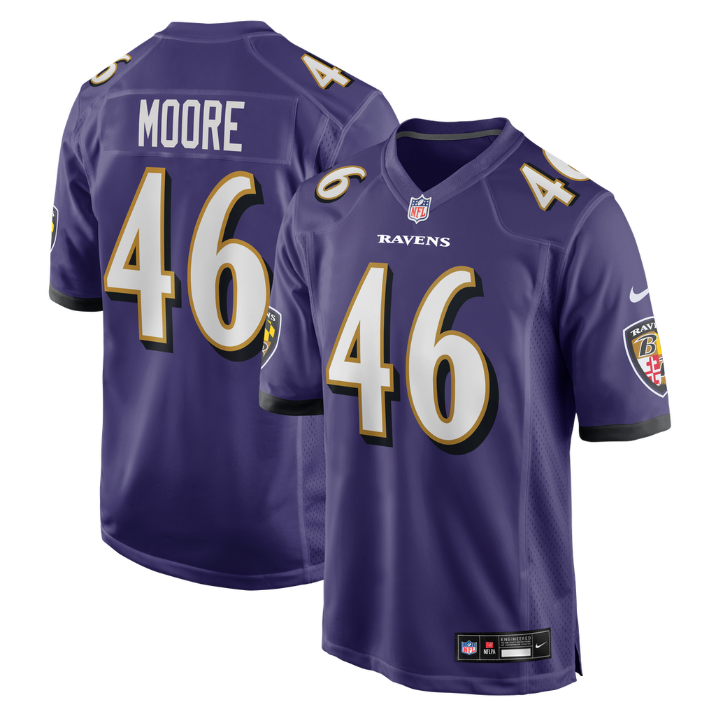 Men's Baltimore Ravens Nick Moore Nike Purple Game Jersey product image 1