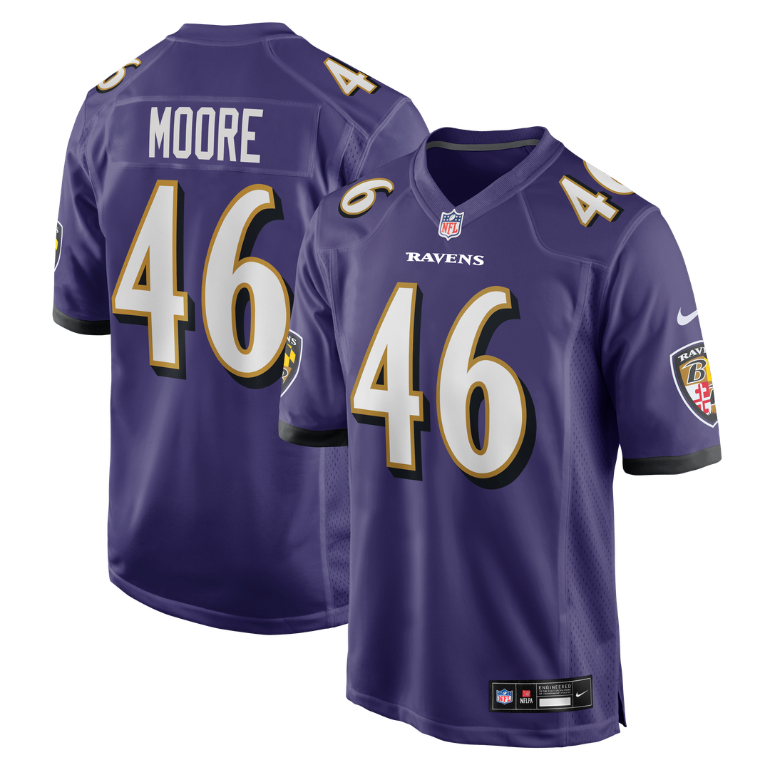Men's Baltimore Ravens Nick Moore Nike Purple Game Jersey product image 1