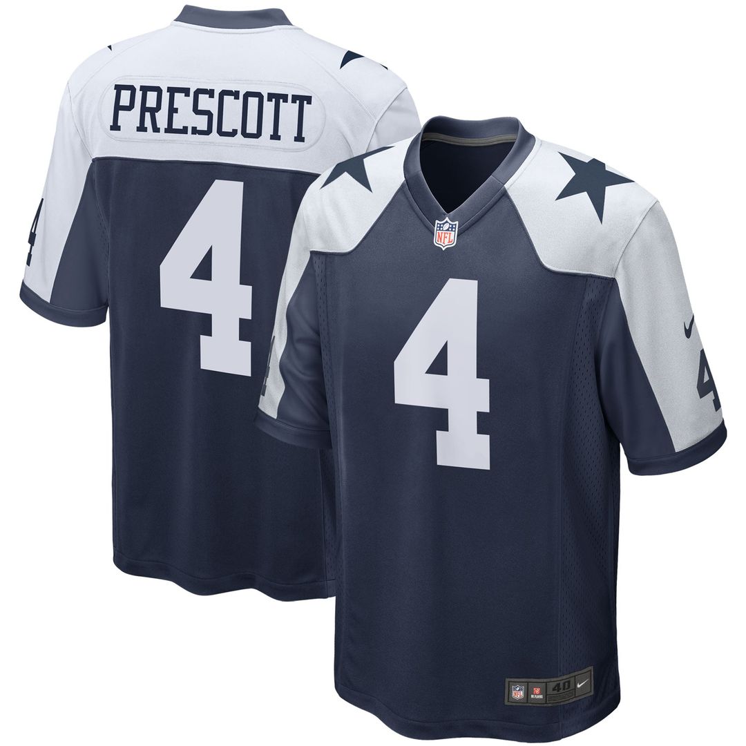Men's Dallas Cowboys Dak Prescott Nike Navy Alternate Game product image 1