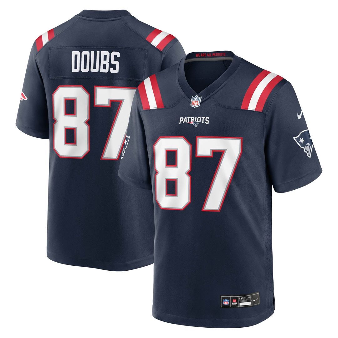 Men's New England Patriots Romeo Doubs Nike Navy Game Jersey product image 1