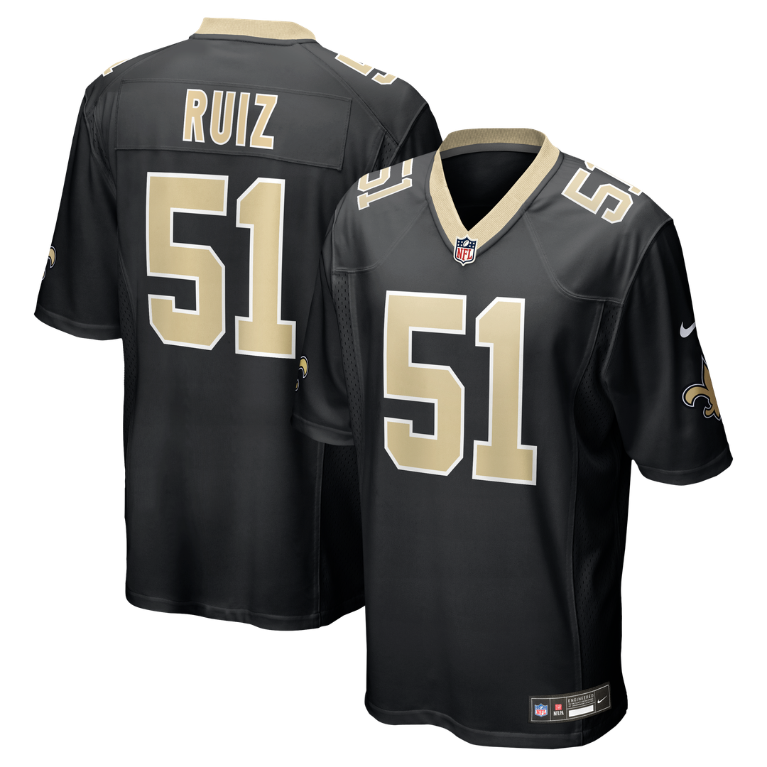 Men's New Orleans Saints Cesar Ruiz Nike Black Player Game product image 1