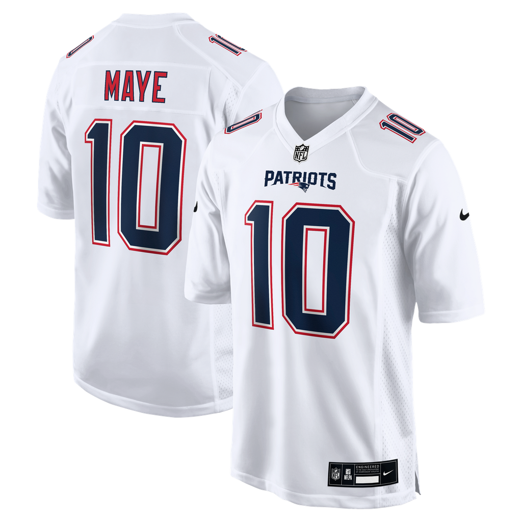 Men's New England Patriots Drake Maye Nike Tundra White product image 1