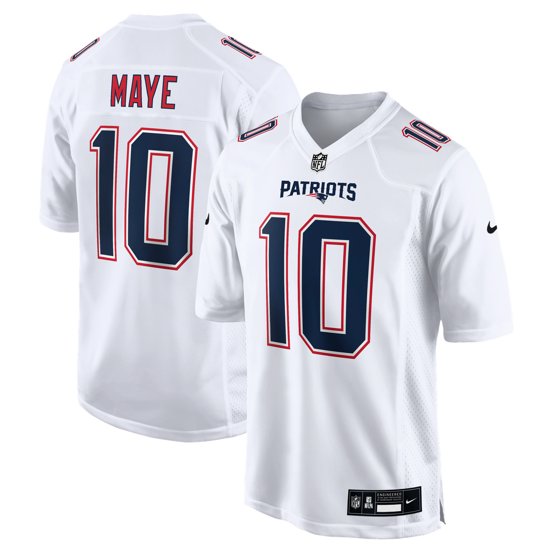 Men's New England Patriots Drake Maye Nike Tundra White product image 1