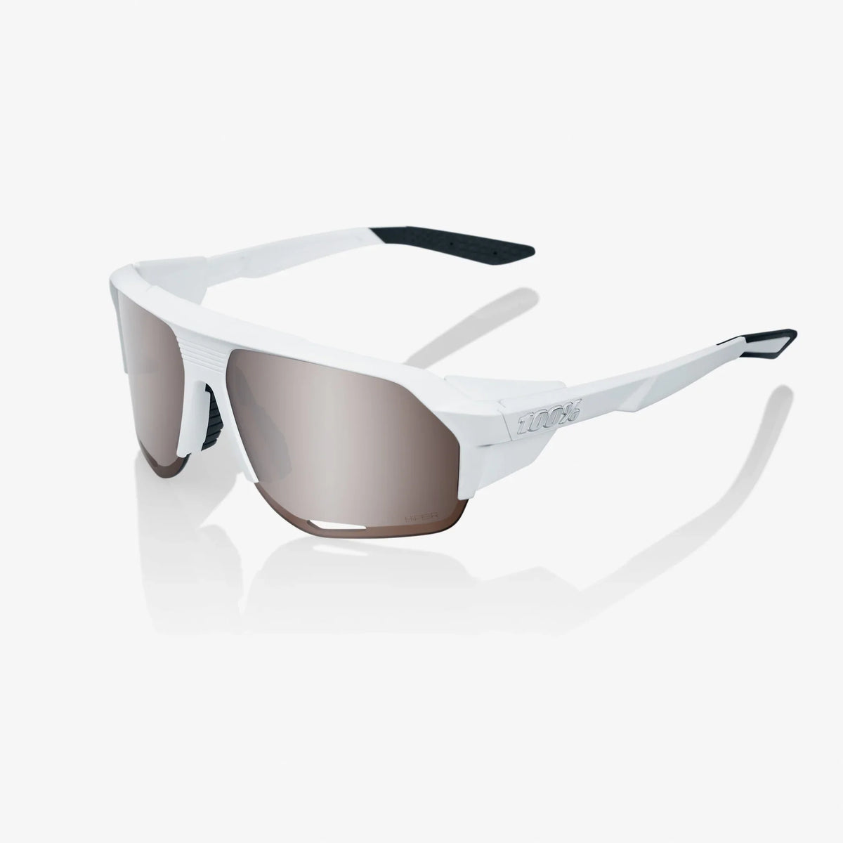 100 Percent Sunglasses - Norvik - Soft Tact White - HiPER Silver Mirror Lens product image 1, provided for visual reference