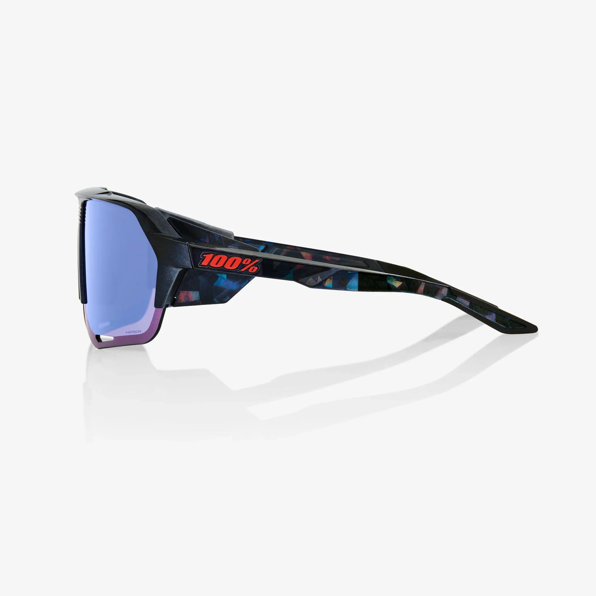 100 Percent Sunglasses - Norvik - Black Holographic - HiPER Blue Multilayer Mirror Lens product image 3, provided for visual