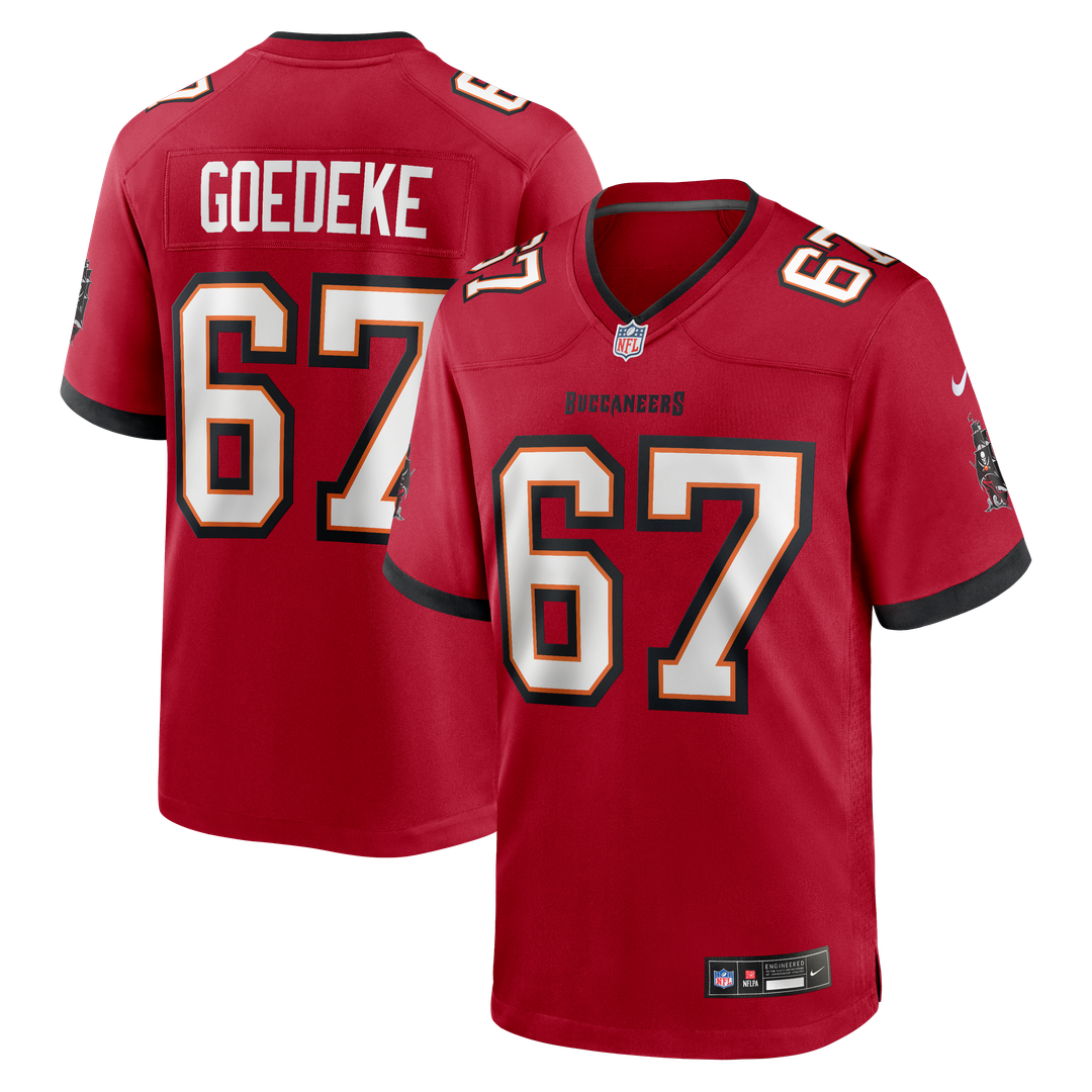 Men's Tampa Bay Buccaneers Luke Goedeke Nike Red Game product image 1
