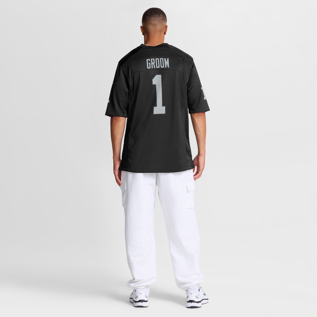 Men's Las Vegas Raiders Number 1 Groom Nike Black Game product image 7