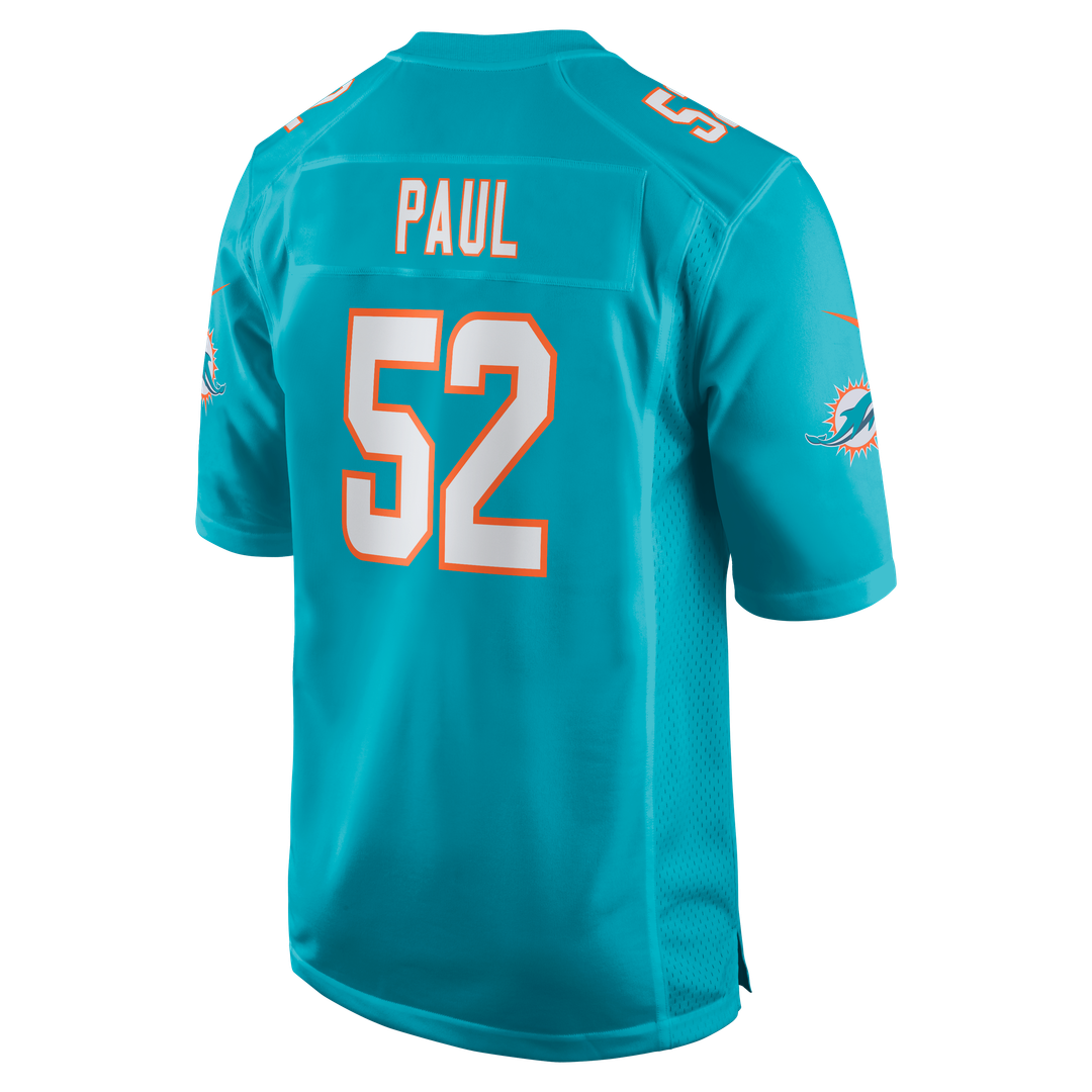 Men's Miami Dolphins Patrick Paul Nike Aqua Game Jersey product image 3