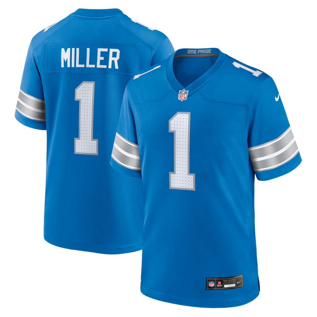 Men's Detroit Lions Blake Miller Nike Blue Team Game Jersey product image 1