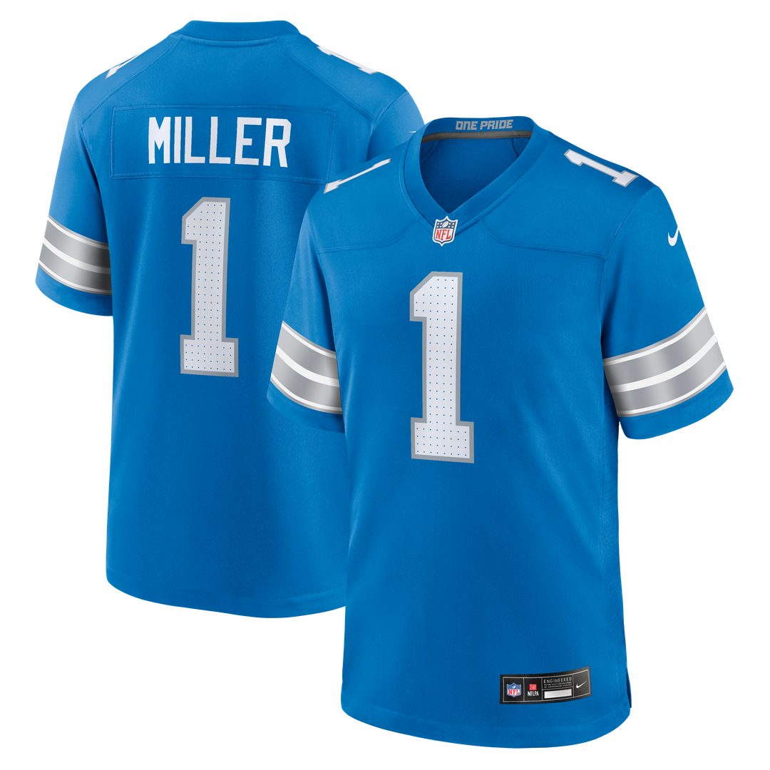 Men's Detroit Lions Blake Miller Nike Blue Team Game Jersey product image 1
