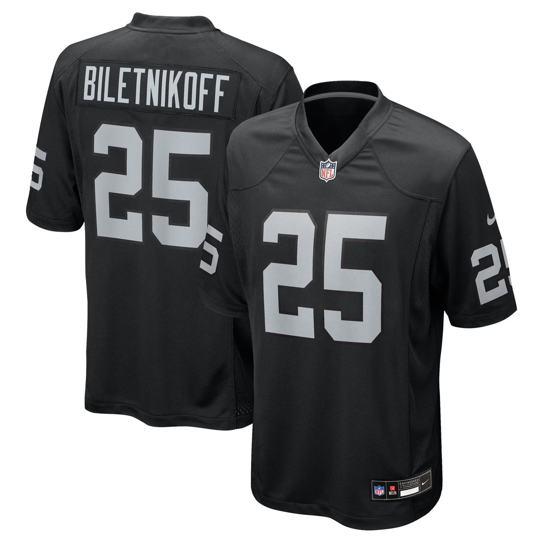 Men's Las Vegas Raiders Fred Biletnikoff Nike Black Game product image 1