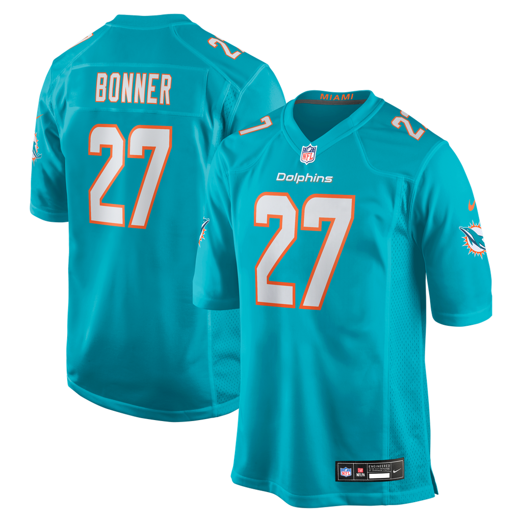 Men's Miami Dolphins Ethan Bonner Nike Aqua Game Jersey product image 1