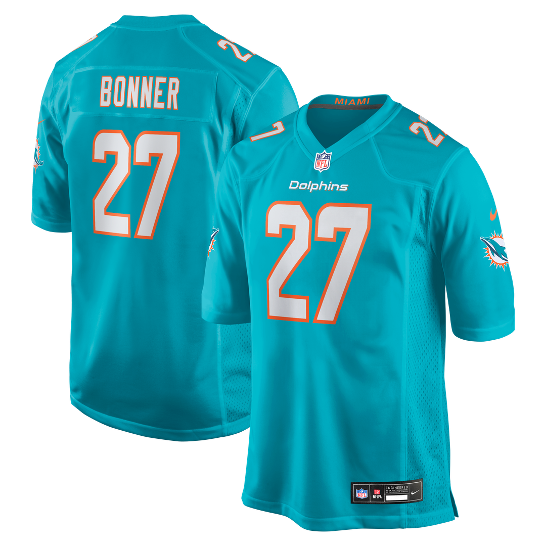Men's Miami Dolphins Ethan Bonner Nike Aqua Game Jersey product image 1