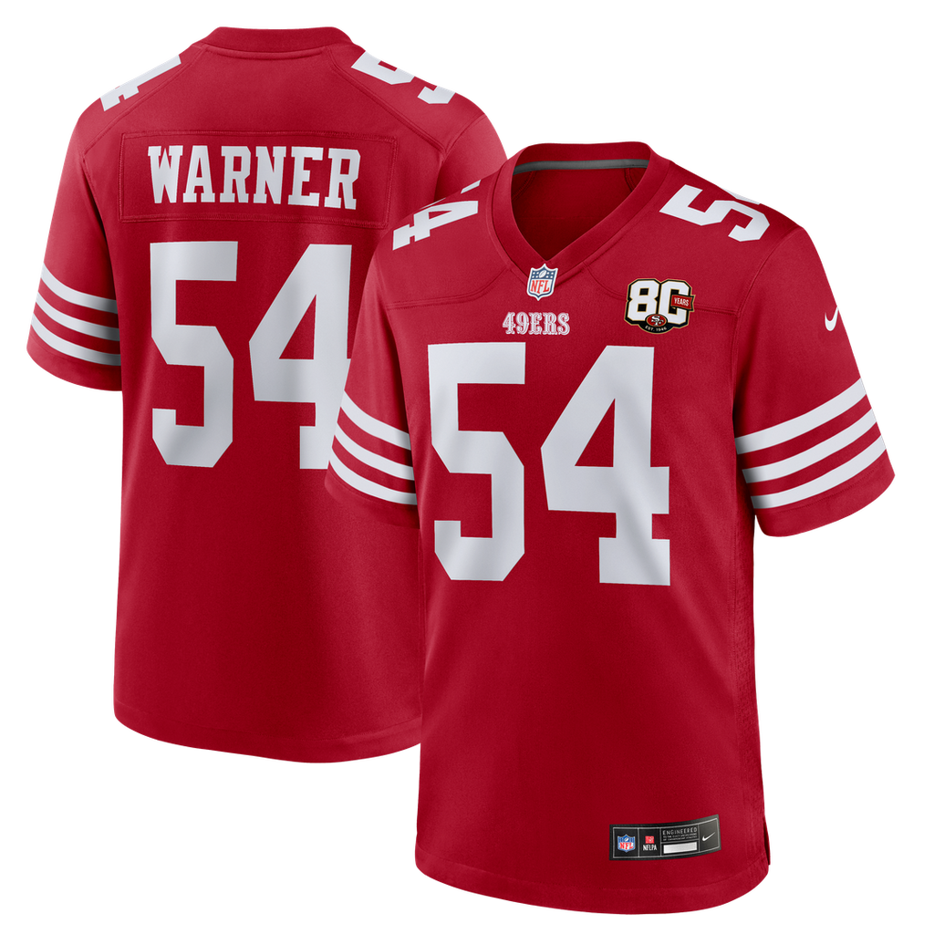 Men's San Francisco 49ers Fred Warner Nike White 80th product image 7
