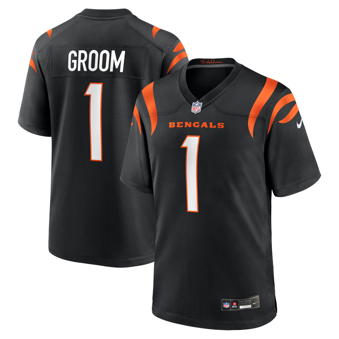 Men's Cincinnati Bengals Number 1 Groom Nike Black Game product image 1