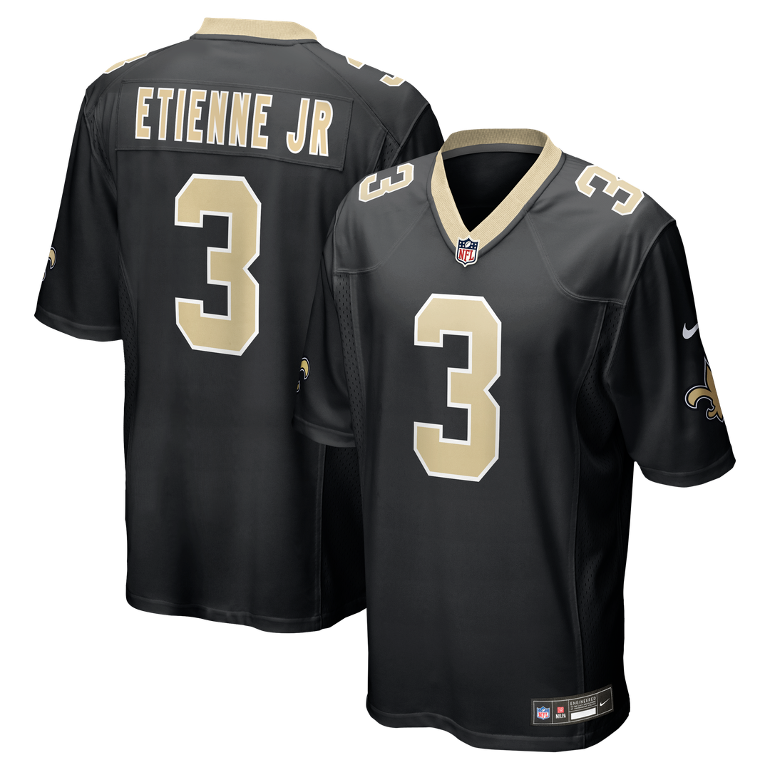 Men's New Orleans Saints Travis Etienne Jr Nike Black Game product image 1