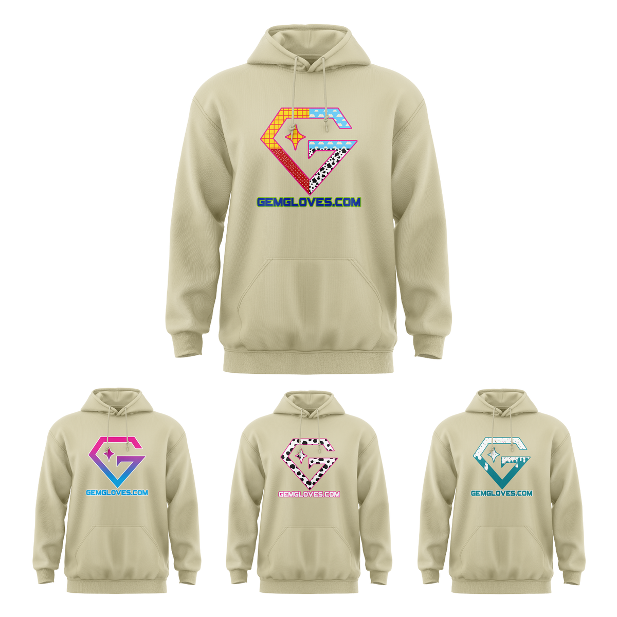 Gem Gloves Element Fleece Hoodie - Bone product image 1, provided for visual reference and product detail review