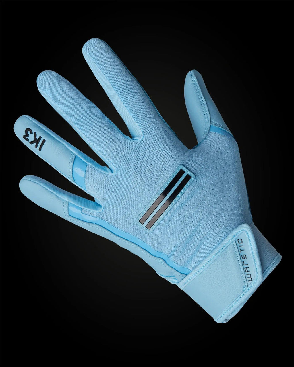 Warstic IK3 Pro Short Cuff Batting Gloves "Light Blue" product image 1, provided for visual reference and product detail
