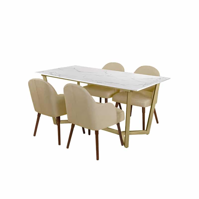 Marcy Table + Chairs (1 + 4 Dining Set)
