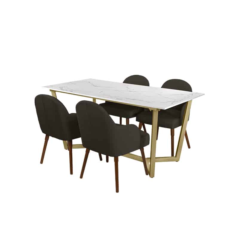Marcy Table + Chairs (1 + 4 Dining Set)