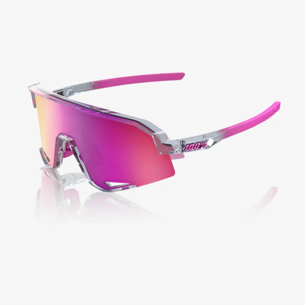 100 Percent Sunglasses - SLENDALE - Polished Translucent Grey - Purple Multilayer Mirror Lens product image 1, provided for