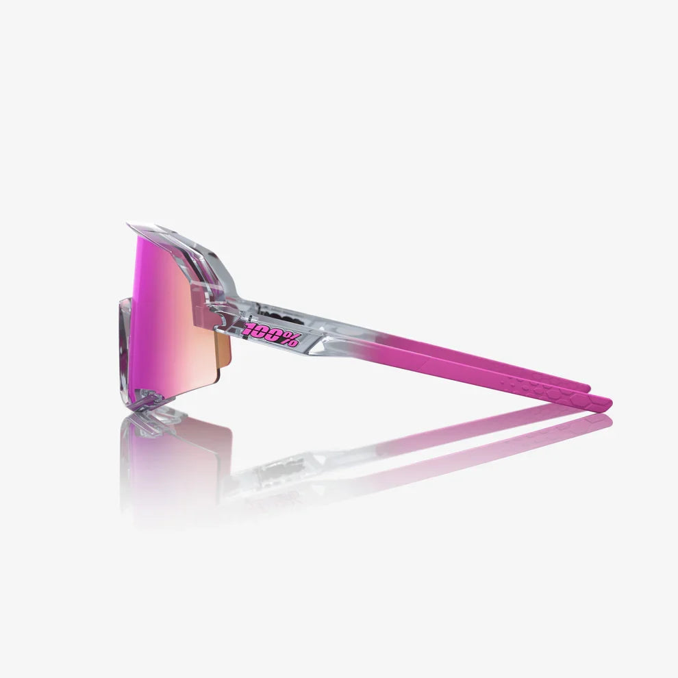 100 Percent Sunglasses - SLENDALE - Polished Translucent Grey - Purple Multilayer Mirror Lens product image 3, provided for