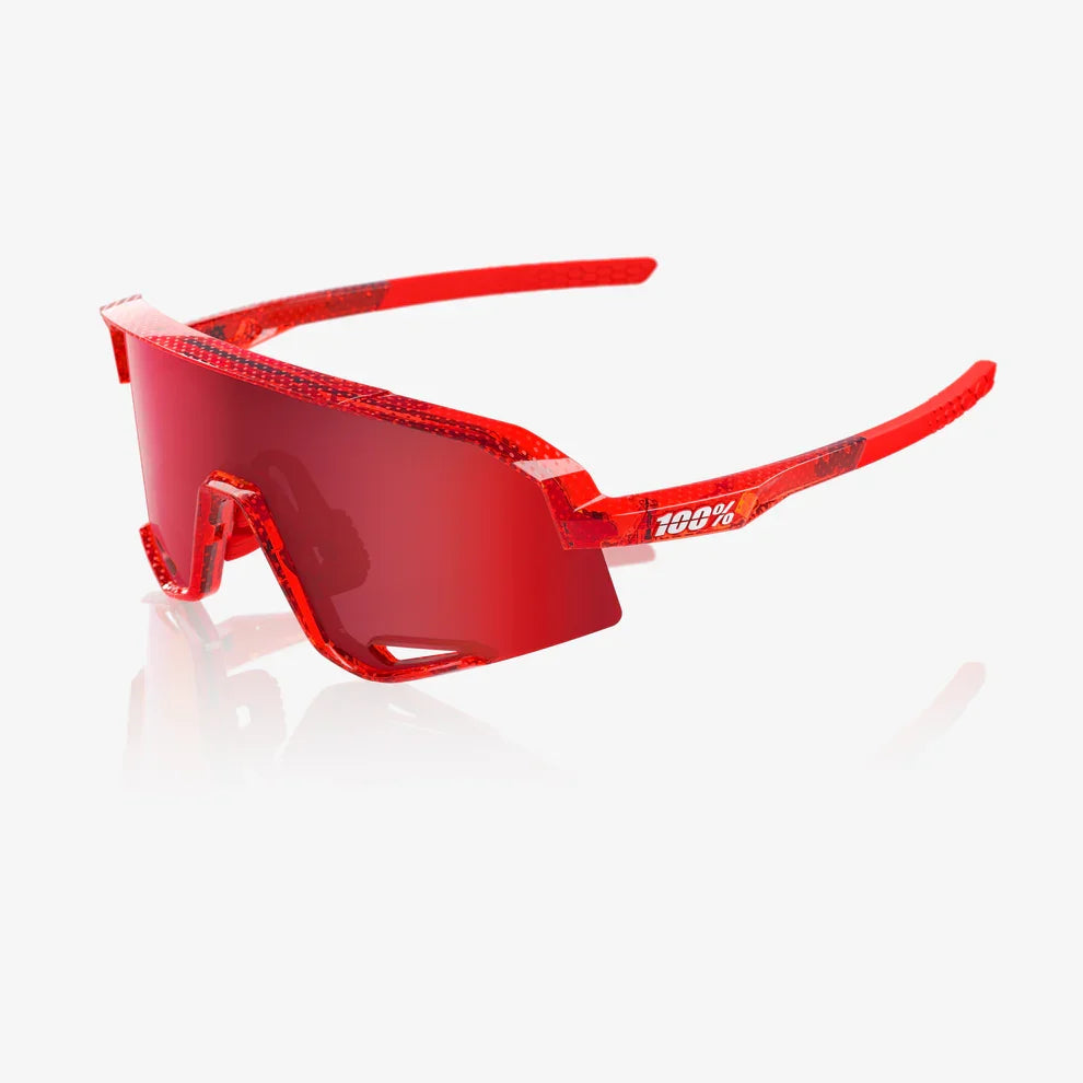 100 Percent Sunglasses - SLENDALE - Campari Translucent Red - HiPER Fire Red Mirror Lens product image 1, provided for