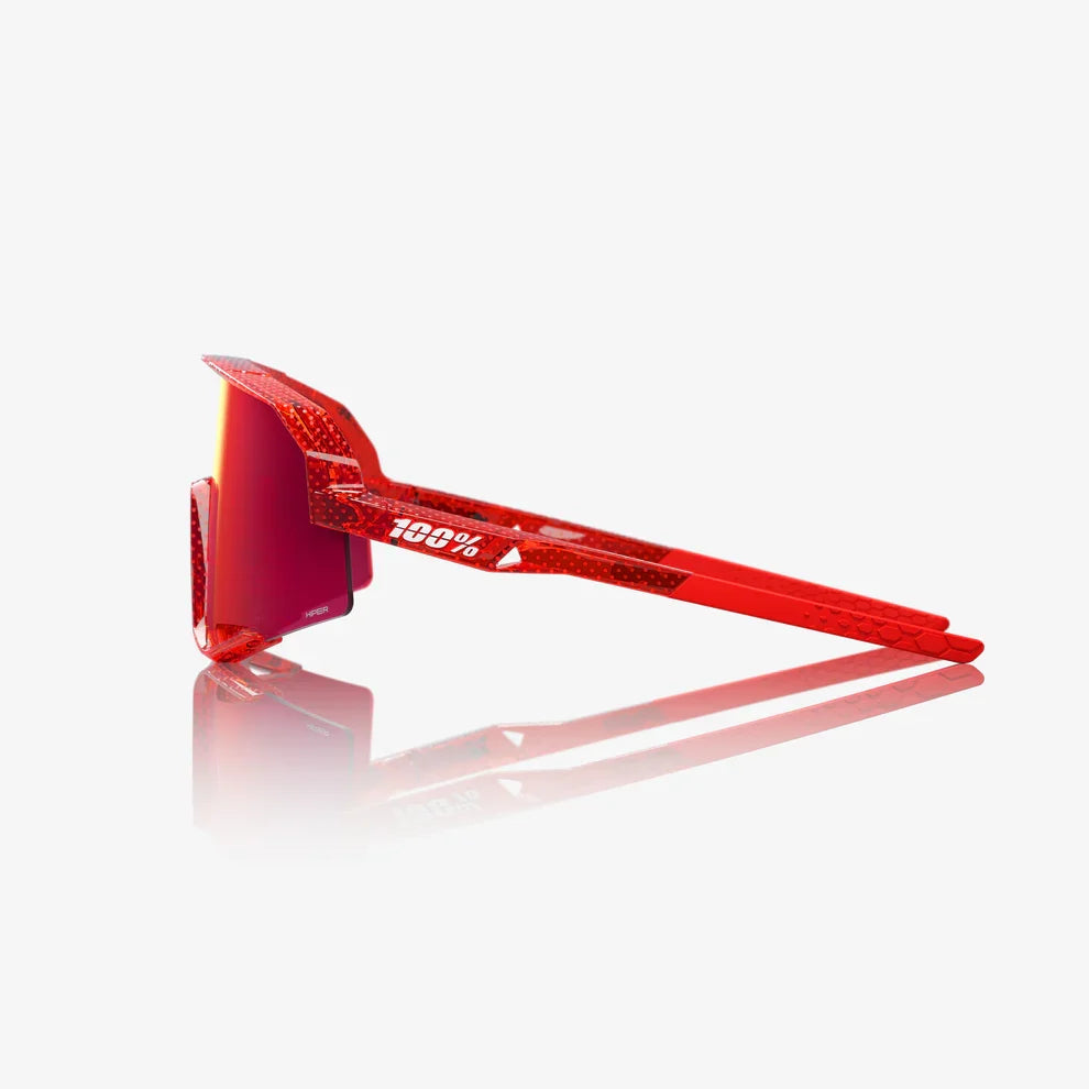 100 Percent Sunglasses - SLENDALE - Campari Translucent Red - HiPER Fire Red Mirror Lens product image 3, provided for