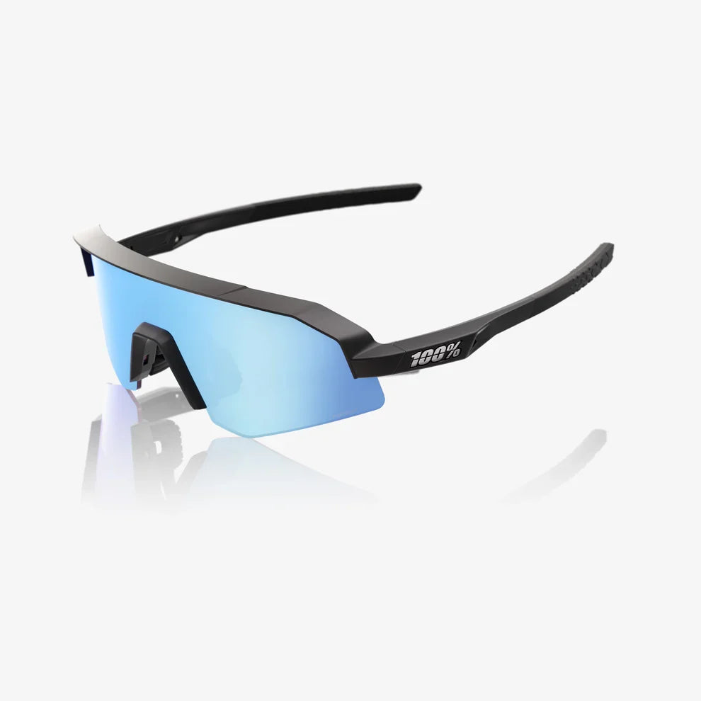 100 Percent Sunglasses - SLENDALE Youth - Matte Black - HiPER Blue Multilayer Mirror Lens product image 1, provided for