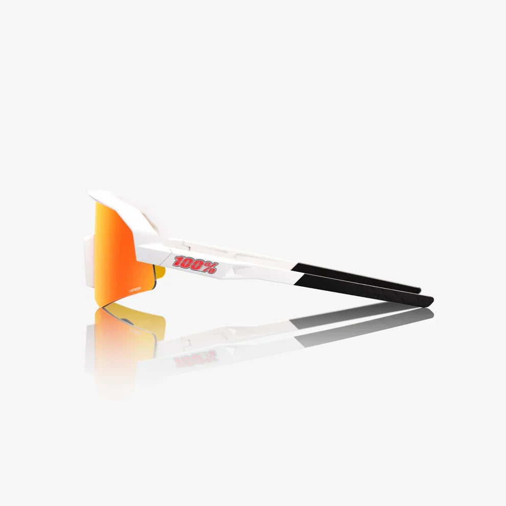 100 Percent Sunglasses - SLENDALE Youth - Matte White - HiPER Red Multilayer Mirror Lens product image 3, provided for