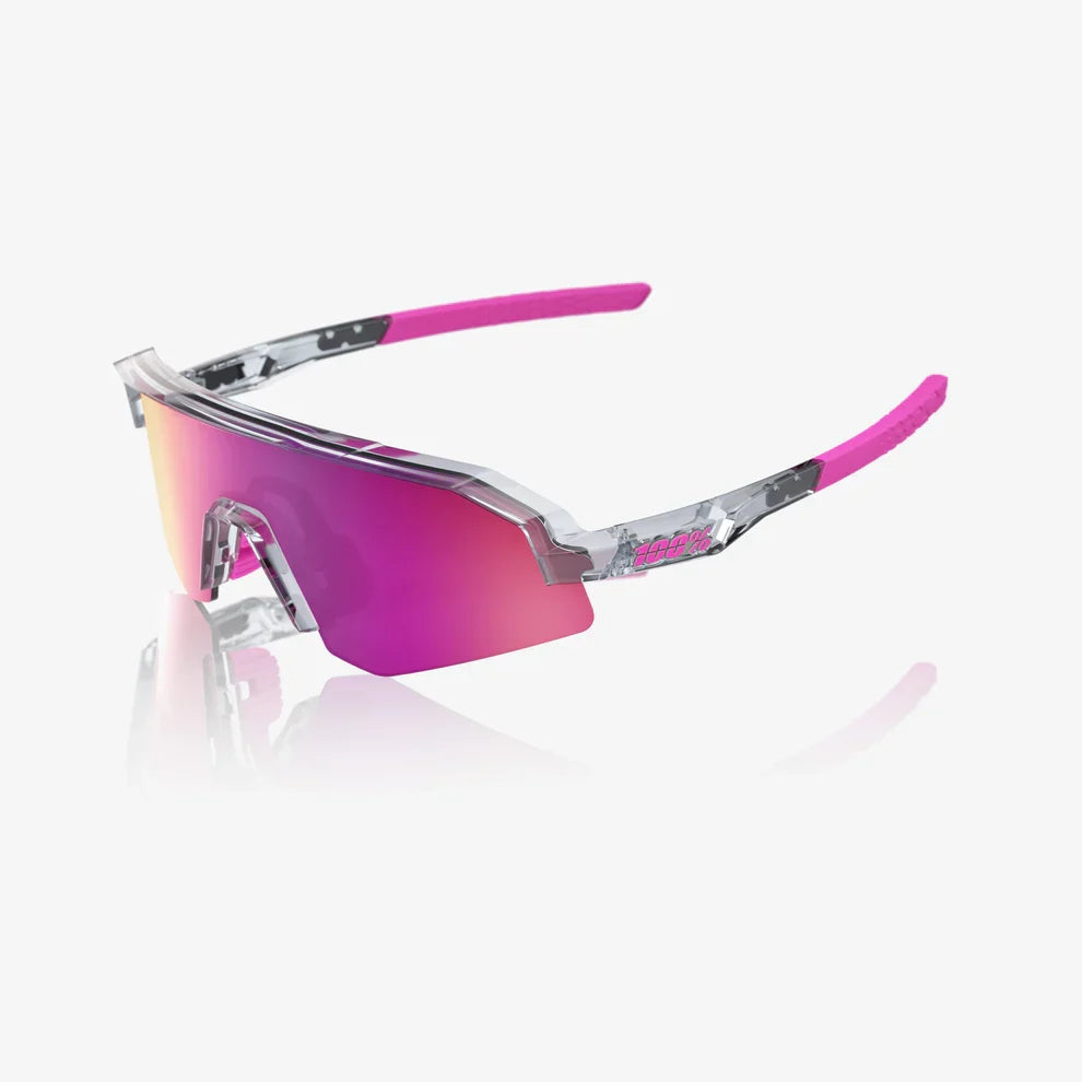 100 Percent Sunglasses - SLENDALE Youth - Polished Translucent Grey - Purple Multilayer Mirror Lens product image 1,