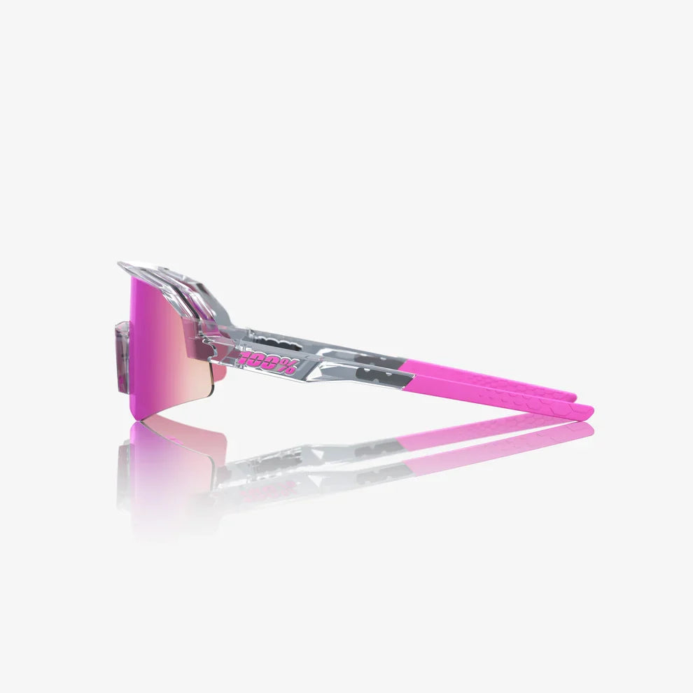100 Percent Sunglasses - SLENDALE Youth - Polished Translucent Grey - Purple Multilayer Mirror Lens product image 3,