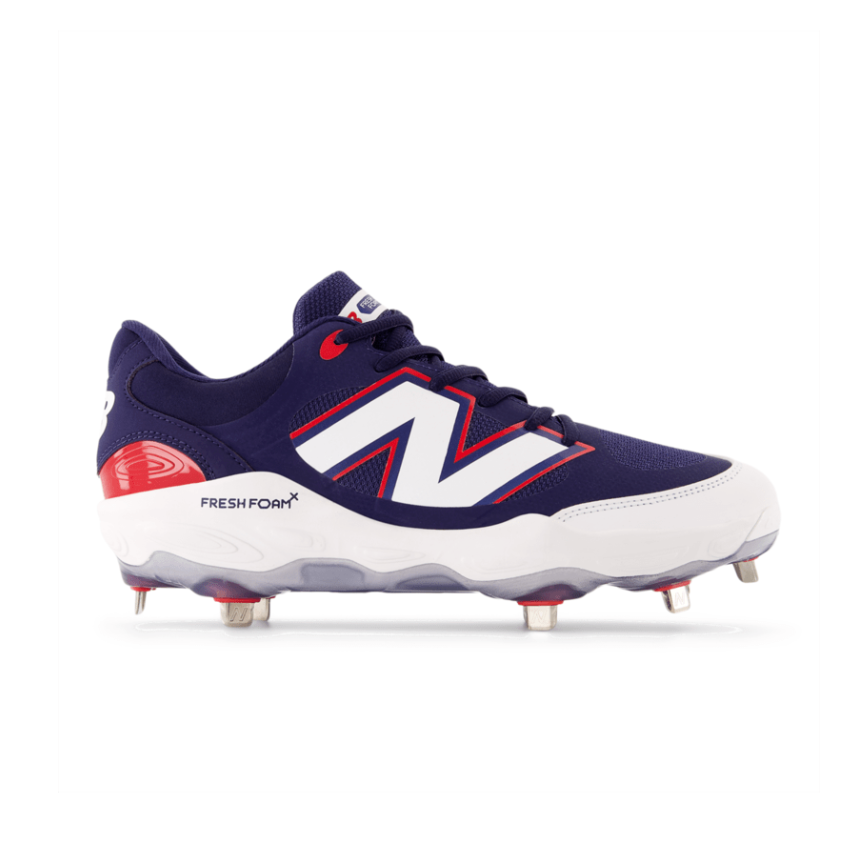 New Balance Men Fresh Foam X 3000 v7 Metal Baseball Cleats - Navy/White/Red - L3000RB7 product image 1, provided for visual